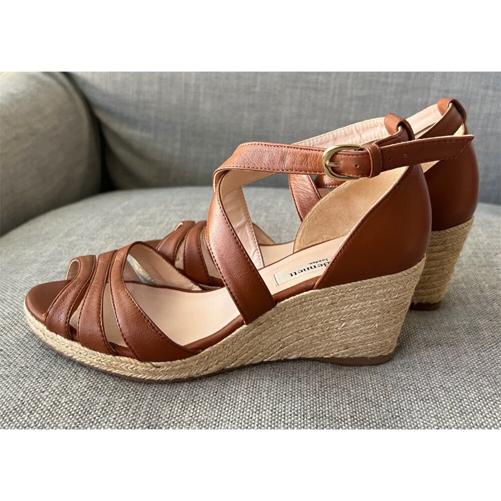 LK Bennett Priya Espadrille Wedge Sandal in Brown; Size 6.5 EU 37.5  EUC - Picture 6 of 10